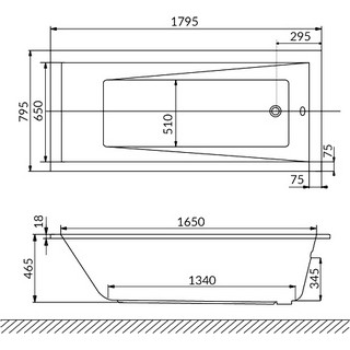 Акриловая ванна Excellent Wave Slim WAEX.WAV18WHS 180x80см