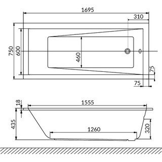 Акриловая ванна Excellent Wave Slim WAEX.WAV18WHS 180x80см