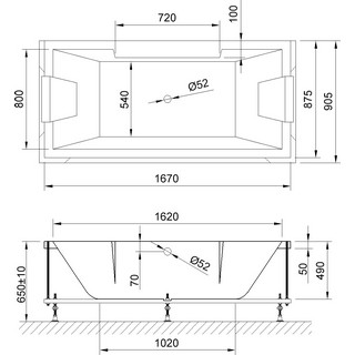 Акриловая ванна Royal Bath Triumph RB 665101 170x87 см с экранами