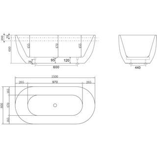 Акриловая ванна BelBagno BB70-1500-800