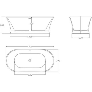 Акриловая ванна BelBagno BB402-1700-790