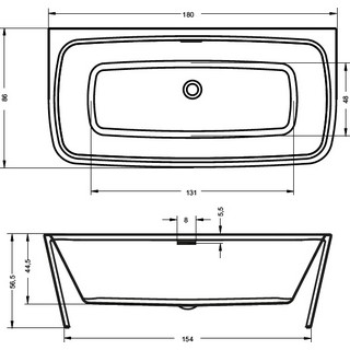 Акриловая ванна Riho Adore FS 180x86